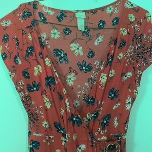 H&M red flower dress, size 2